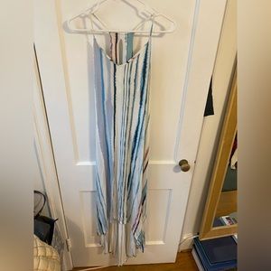 Antibes Blanc Colorful High Low Midi Dress Size Small